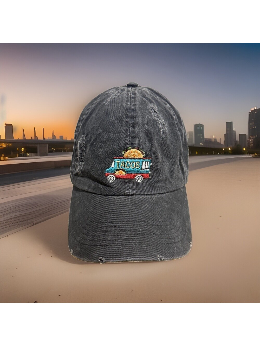 Tacos 🌮 Taco Food Mexican Food Truck Street Foods Grey Baseball Cap Hat